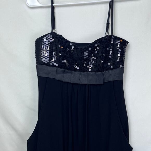 Cache Women's Size 6 Black Spaghetti Strap Mini Length Elegant Cocktail Dress - Picture 7 of 10